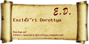 Eszlári Dorottya névjegykártya